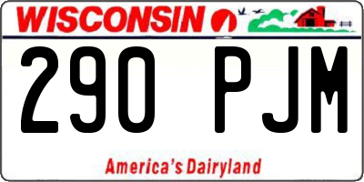 WI license plate 290PJM