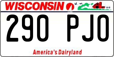 WI license plate 290PJO