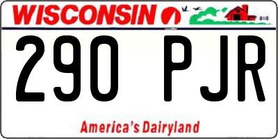 WI license plate 290PJR