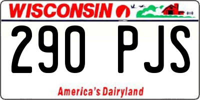 WI license plate 290PJS