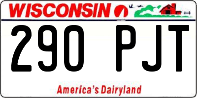 WI license plate 290PJT