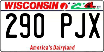 WI license plate 290PJX