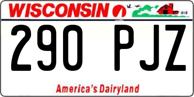 WI license plate 290PJZ