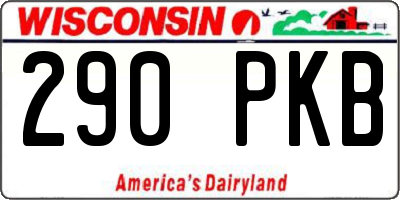 WI license plate 290PKB