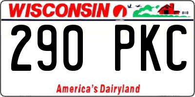 WI license plate 290PKC