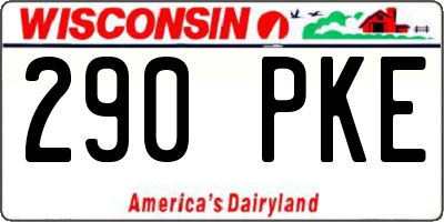 WI license plate 290PKE