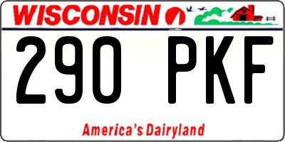 WI license plate 290PKF