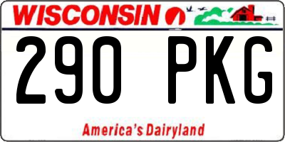 WI license plate 290PKG