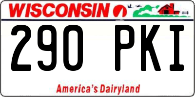 WI license plate 290PKI