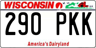 WI license plate 290PKK