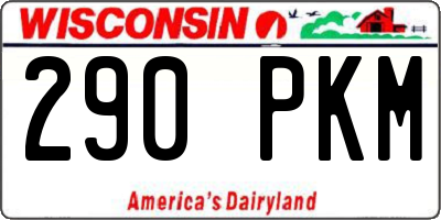 WI license plate 290PKM