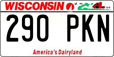 WI license plate 290PKN