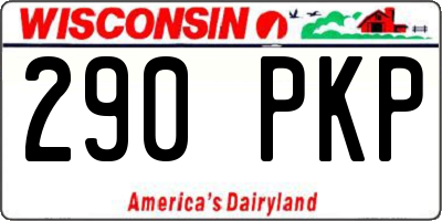 WI license plate 290PKP