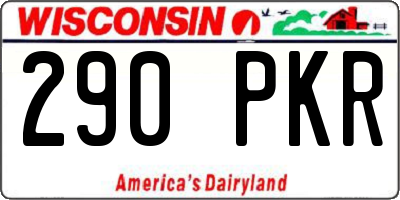 WI license plate 290PKR