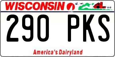 WI license plate 290PKS