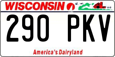 WI license plate 290PKV