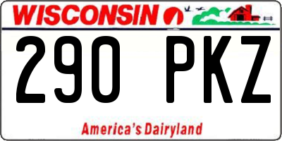 WI license plate 290PKZ