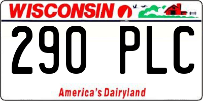 WI license plate 290PLC