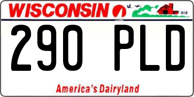 WI license plate 290PLD
