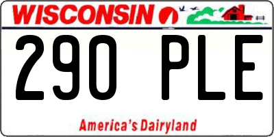 WI license plate 290PLE