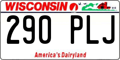 WI license plate 290PLJ