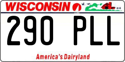 WI license plate 290PLL