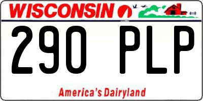 WI license plate 290PLP