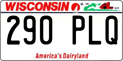 WI license plate 290PLQ