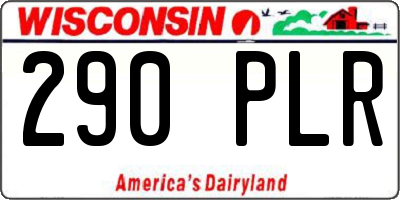 WI license plate 290PLR