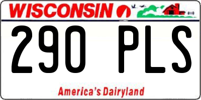 WI license plate 290PLS