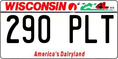 WI license plate 290PLT