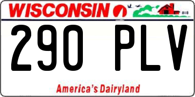 WI license plate 290PLV