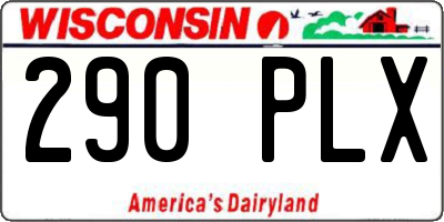 WI license plate 290PLX