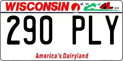 WI license plate 290PLY