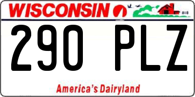 WI license plate 290PLZ