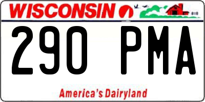 WI license plate 290PMA