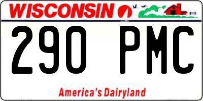 WI license plate 290PMC