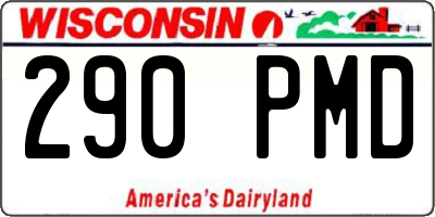 WI license plate 290PMD