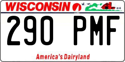 WI license plate 290PMF