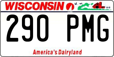 WI license plate 290PMG
