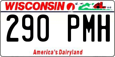 WI license plate 290PMH