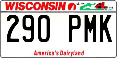 WI license plate 290PMK