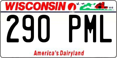 WI license plate 290PML