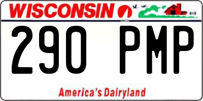 WI license plate 290PMP