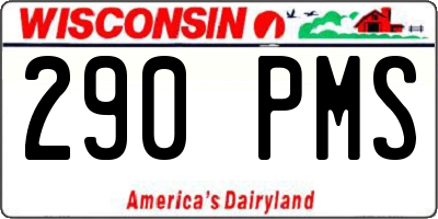 WI license plate 290PMS