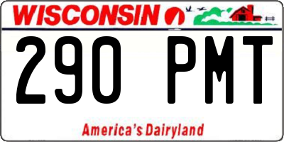 WI license plate 290PMT