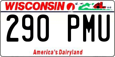 WI license plate 290PMU