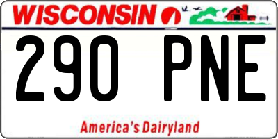 WI license plate 290PNE
