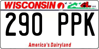 WI license plate 290PPK
