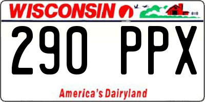 WI license plate 290PPX